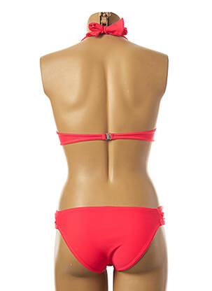 Maillot de bain 2 pièces stretch haut soutien-gorge push-up rose LPB femme
