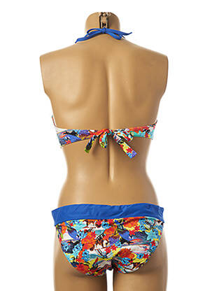 Maillot de bain 2 pièces stretch haut soutien-gorge push-up bleu LPB femme