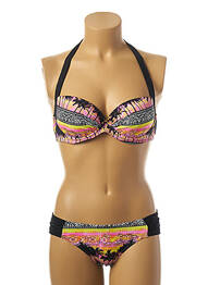 Maillot de bain 2 pièces stretch haut soutien-gorge moulé noir LPB femme