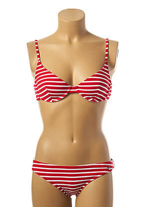 Maillot de bain 2 pièces stretch rouge BORABORA femme