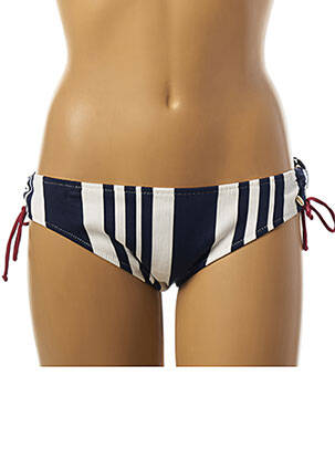 Bas de maillot de bain imprimé rayures culotte bleu BORABORA femme