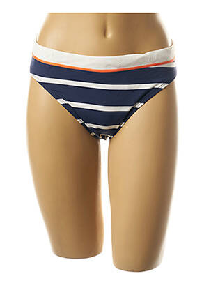 Bas de maillot de bain imprimé rayures culotte bleu CHERRY BEACH femme