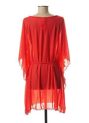 Robe mi-longue coupe fluide manches 3/4 rouge PLATJA femme