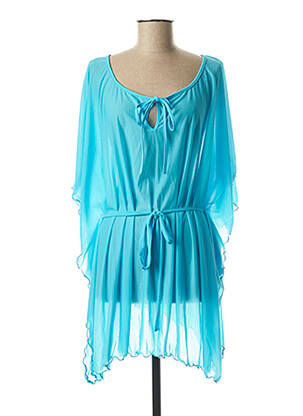 Robe mi-longue manches 3/4 manches 3/4 bleu PLATJA femme