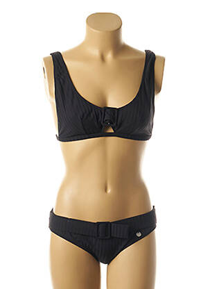 Maillot de bain 2 pièces stretch haut soutien-gorge moulé noir BORABORA femme