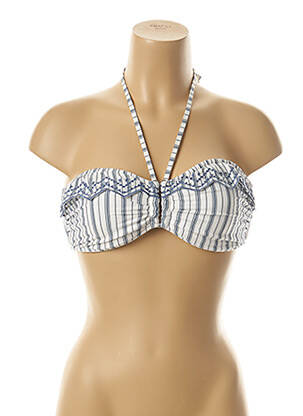 Haut de maillot de bain bretelles élastiquées blanc SEAFOLLY femme