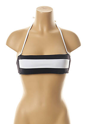 Haut de maillot de bain stretch haut soutien-gorge avec mousse de rembourrage amovible noir KIWI femme
