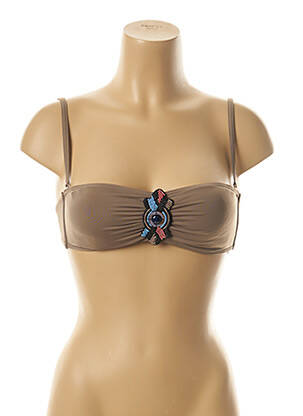 Haut de maillot de bain stretch haut soutien-gorge avec mousse de rembourrage amovible marron KIWI femme