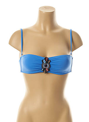 Haut de maillot de bain stretch haut soutien-gorge avec mousse de rembourrage amovible bleu KIWI femme
