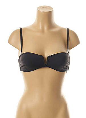 Haut de maillot de bain stretch haut soutien-gorge moulé noir KIWI femme