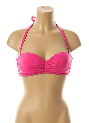 Haut de maillot de bain stretch haut soutien-gorge moulé rose KIWI femme