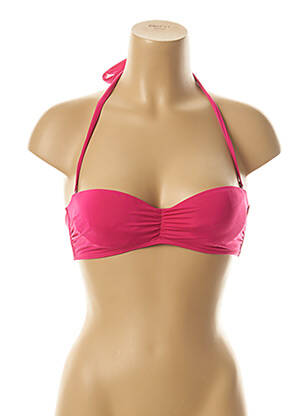 Haut de maillot de bain bretelles élastiquées amovibles rose KIWI femme