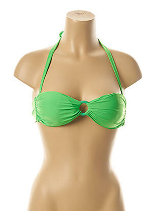 Haut de maillot de bain fermeture liens à nouer haut soutien-gorge moulé vert KIWI femme