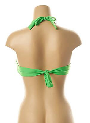 Haut de maillot de bain fermeture liens à nouer haut soutien-gorge moulé vert KIWI femme