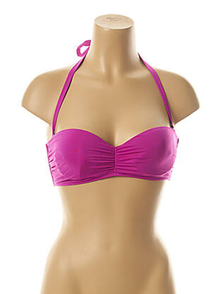 Haut de maillot de bain fermeture liens à nouer haut soutien-gorge moulé violet KIWI femme