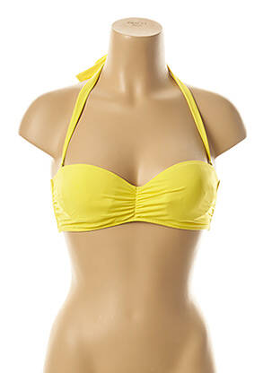 Haut de maillot de bain bretelles élastiquées amovibles haut soutien-gorge moulé jaune KIWI femme