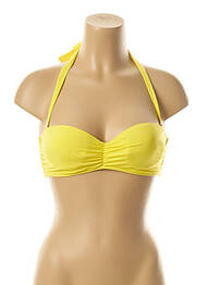 Haut de maillot de bain bretelles élastiquées amovibles haut soutien-gorge moulé jaune KIWI femme