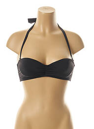 Haut de maillot de bain bretelles élastiquées amovibles haut soutien-gorge moulé noir KIWI femme