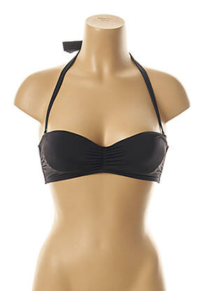 Haut de maillot de bain bretelles élastiquées amovibles haut soutien-gorge moulé noir KIWI femme