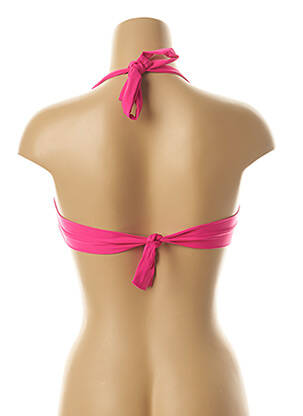 Haut de maillot de bain fermeture liens à nouer haut soutien-gorge moulé rose KIWI femme