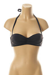 Haut de maillot de bain stretch haut soutien-gorge moulé noir KIWI femme
