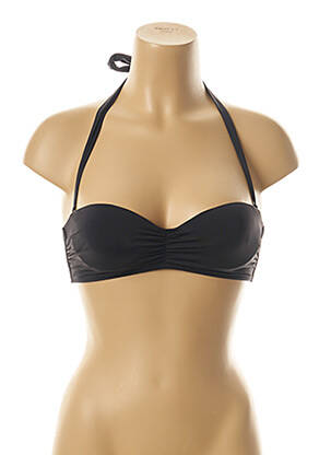 Haut de maillot de bain stretch haut soutien-gorge moulé noir KIWI femme