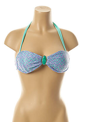 Haut de maillot de bain fermeture liens à nouer haut soutien-gorge moulé vert KIWI femme