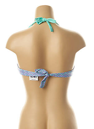 Haut de maillot de bain fermeture liens à nouer haut soutien-gorge moulé vert KIWI femme