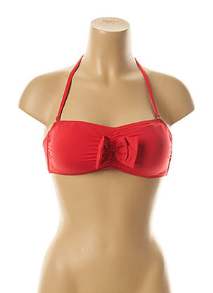 Haut de maillot de bain stretch haut soutien-gorge avec mousse de rembourrage amovible rouge PRINCESS K femme