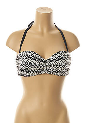 Haut de maillot de bain stretch haut soutien-gorge moulé noir KIWI femme