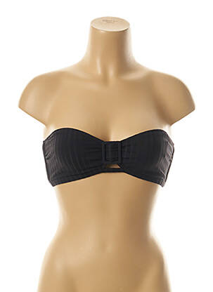 Haut de maillot de bain stretch haut bandeau noir BORABORA femme