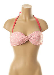 Haut de maillot de bain fermeture liens à nouer haut soutien-gorge moulé rose KIWI femme
