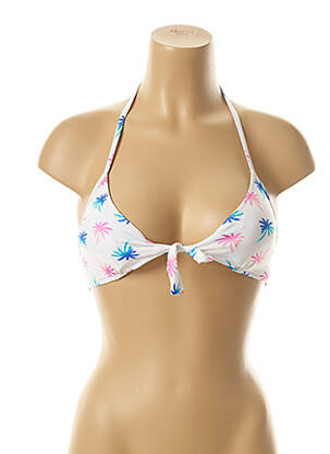 Haut de maillot de bain stretch haut soutien-gorge avec mousse de rembourrage amovible blanc PLAGE DU SUD femme