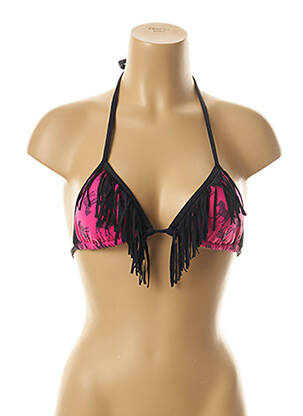 Haut de maillot de bain fermeture liens à nouer haut triangles rose KIWI femme