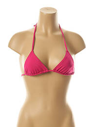 Haut de maillot de bain fermeture liens à nouer haut triangles rose KIWI femme