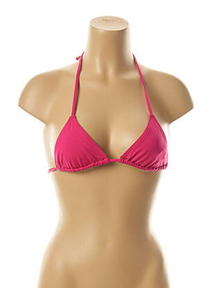 Haut de maillot de bain fermeture liens à nouer haut triangles rose KIWI femme