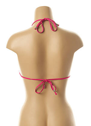 Haut de maillot de bain fermeture liens à nouer haut triangles rose KIWI femme