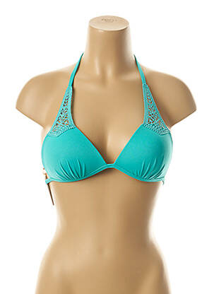 Haut de maillot de bain fermeture liens à nouer haut soutien-gorge moulé vert YSABEL MORA femme