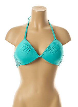 Haut de maillot de bain fermeture liens à nouer haut soutien-gorge moulé vert YSABEL MORA femme