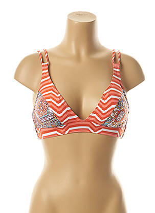 Haut de maillot de bain stretch haut soutien-gorge avec mousse de rembourrage amovible orange MOONTIDE femme
