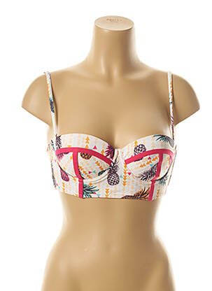 Haut de maillot de bain haut soutien-gorge moulé haut soutien-gorge moulé blanc KIWI femme