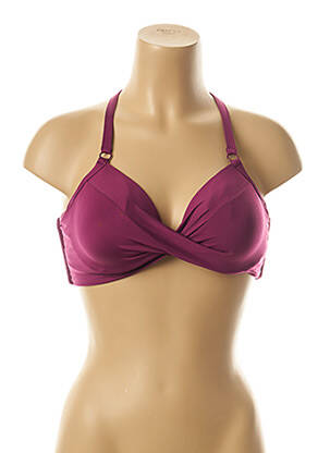 Haut de maillot de bain fermeture liens à nouer haut soutien-gorge moulé violet SEAFOLLY femme