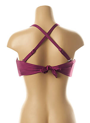 Haut de maillot de bain fermeture liens à nouer haut soutien-gorge moulé violet SEAFOLLY femme