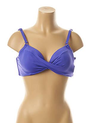 Haut de maillot de bain fermeture liens à nouer haut soutien-gorge moulé bleu SEAFOLLY femme
