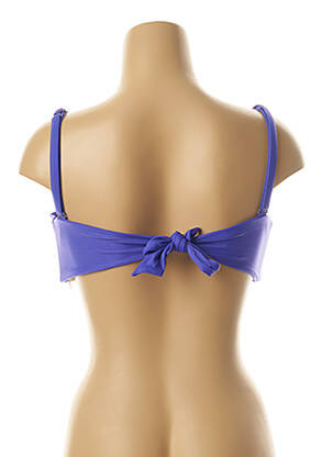 Haut de maillot de bain fermeture liens à nouer haut soutien-gorge moulé bleu SEAFOLLY femme