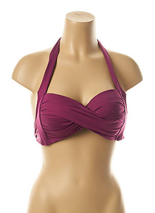 Haut de maillot de bain fermeture liens à nouer haut soutien-gorge push-up violet SEAFOLLY femme