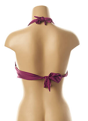 Haut de maillot de bain fermeture liens à nouer haut soutien-gorge push-up violet SEAFOLLY femme