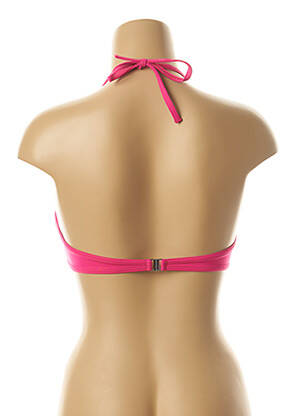 Haut de maillot de bain bretelles élastiquées ajustables haut soutien-gorge push-up rose KIWI femme