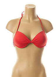 Haut de maillot de bain fermeture liens à nouer haut soutien-gorge moulé rouge DAG ADOM femme