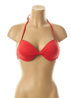 Haut de maillot de bain fermeture liens à nouer haut soutien-gorge moulé rouge DAG ADOM femme